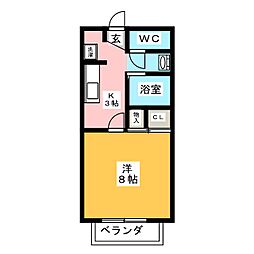 AP1st. 1Kの間取図画像