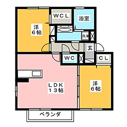 ドレクシア庄野 2LDKの間取図画像