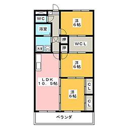 ルミエール・モリB 3LDKの間取図画像
