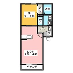 タートルエイト 1LDKの間取図画像