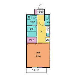 セントリバーヒルズ神戸 1Kの間取図画像