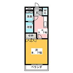 シオン 1Kの間取図画像