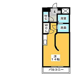 グランシャリオ ワンルームの間取図画像