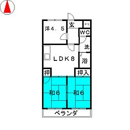 スカイハイツ瀬古 3LDKの間取図画像
