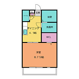 ボナール03B 1DKの間取図画像