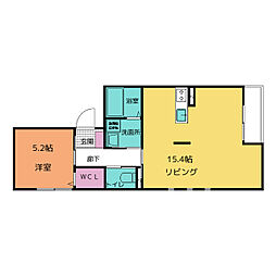 ファミーユ10 1LDKの間取図画像