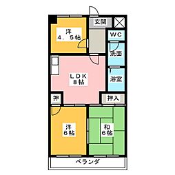 スカイハイツ瀬古 3DKの間取図画像