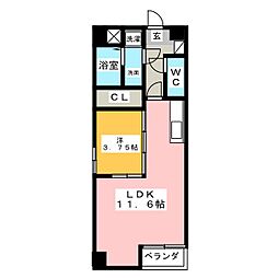 S-FORT鈴鹿 1LDKの間取図画像
