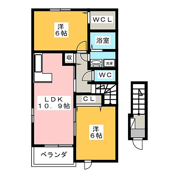 エンブレイスIII ｜三重県桑名市大字江場(賃貸アパート2LDK・2階・57.21㎡)の写真 その2