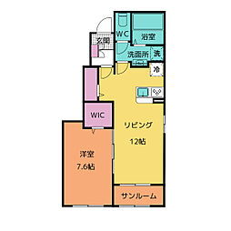 エトワールB 1LDKの間取図画像