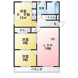 エボルシオン 3LDKの間取図画像