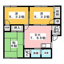 リフレNODA 3DKの間取図画像