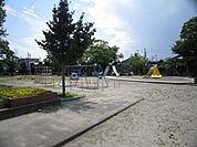 公園「伝馬公園まで110m」