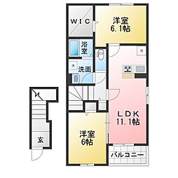 アルトサリーチェ 2LDKの間取図画像