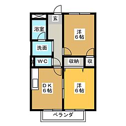 SurplusベルーガA 2DKの間取図画像