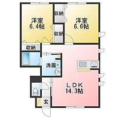 エテルノ・レガーロC棟 2LDKの間取図画像