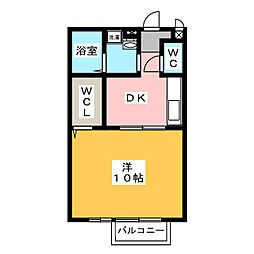 モナリエ・キャンドル 1Kの間取図画像