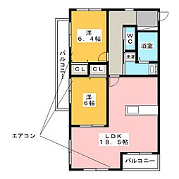 ExcelCourtKuwana1 2LDKの間取図画像
