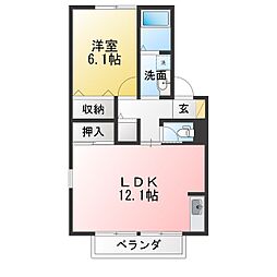 グランシャリオ 1LDKの間取図画像