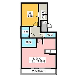 チアフルスクエア 1LDKの間取図画像