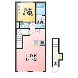 仮)東員町鳥取新築アパート 1LDKの間取図画像