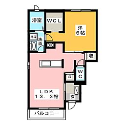 リベルテ2 1LDKの間取図画像