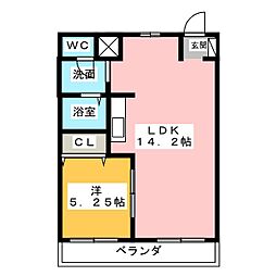 ISSA 1LDKの間取図画像