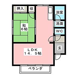 メゾンポテト 1LDKの間取図画像