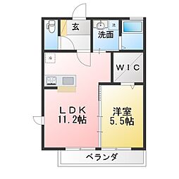 コート蘭山 1LDKの間取図画像
