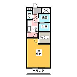 カーサ・プルチーノ 1Kの間取図画像