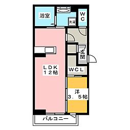 ボヌール江場 1LDKの間取図画像