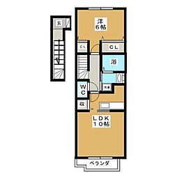 サンライズヒル 1LDKの間取図画像