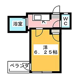 第一米友ビル 1Kの間取図画像