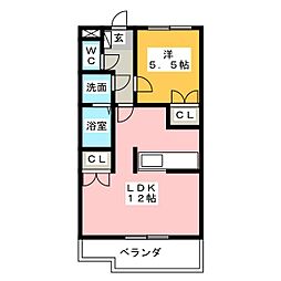 コラージュ2 1LDKの間取図画像
