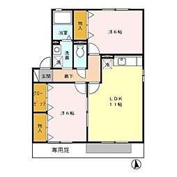 ウイング21G 2LDKの間取図画像