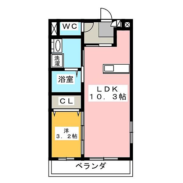 La mia casa ｜三重県伊勢市田尻町(賃貸マンション1LDK・3階・33.58㎡)の写真 その2