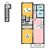 エクセレント  ｜ 三重県度会郡玉城町中楽（賃貸アパート2LDK・2階・55.81㎡） その2