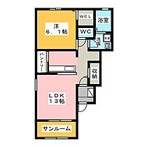 シャーロット　Ｂ  ｜ 三重県伊勢市小俣町湯田（賃貸アパート1LDK・1階・45.77㎡） その2