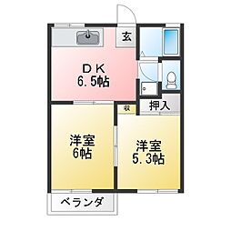 メゾンなみき 2DKの間取図画像