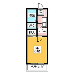 メゾンユートピア 1Kの間取図画像