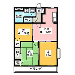 コンフォールハイランドPart1 3LDKの間取図画像