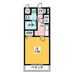 サン・スマイル2 1Kの間取図画像