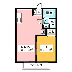 メゾンFLORE 1LDKの間取図画像