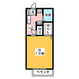 パストラルコートC 1Kの間取図画像
