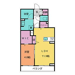 フォレストヒルズ久世戸 1LDKの間取図画像