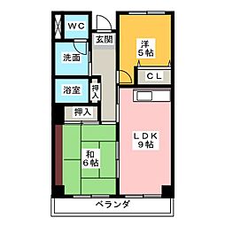 浦口ハウス 2LDKの間取図画像