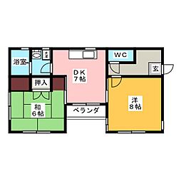 メゾンNK 2DKの間取図画像