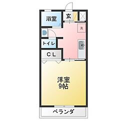 青山ハイツ 1Kの間取図画像