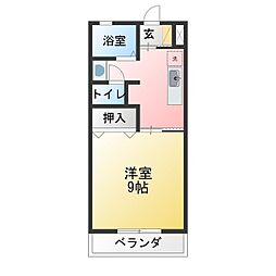 青山ハイツ 1Kの間取図画像