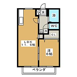 アノダハイツ 1LDKの間取図画像